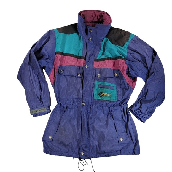 Nordica Syntech Full Zip Ski Jacket Adult Size L Multicolor Hooded Winter Coat - Picture 1 of 11